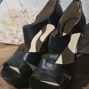 Nine West Women’s Black Strappy Platform Heels